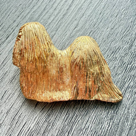 Lhasa Apso Brooch - Gold Plate | Alden Arts