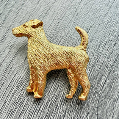 Parson Russell Brooch - Gold Plate | Alden Arts