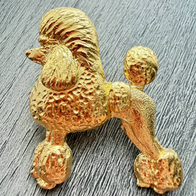 Poodle Continental Cut Brooch - Gold Plate | Alden Arts