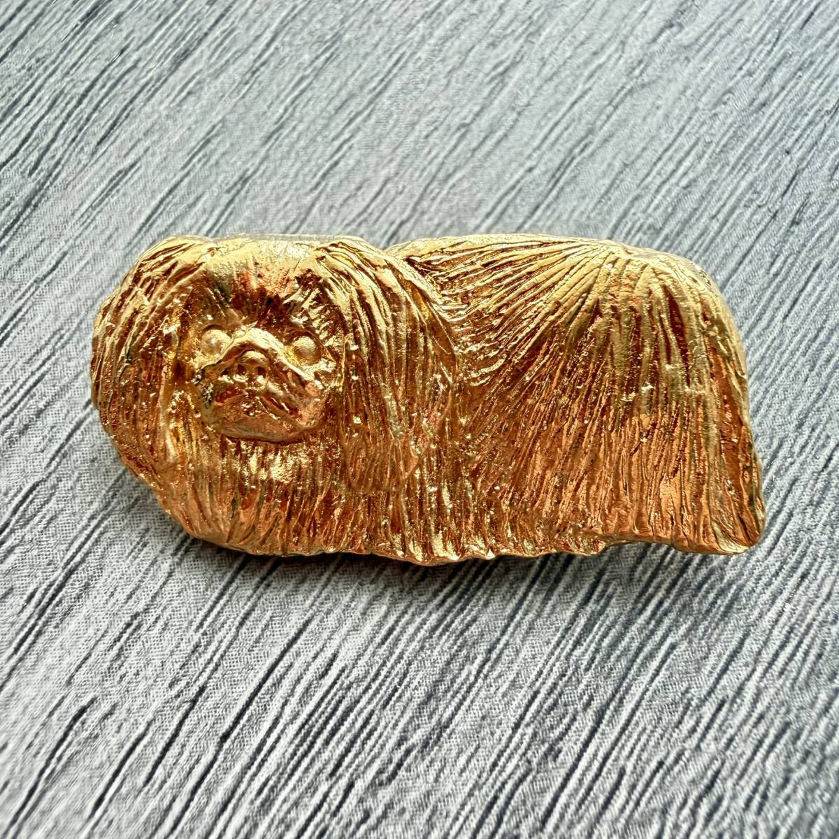 Pekingese Brooch - Gold Plate | Alden Arts