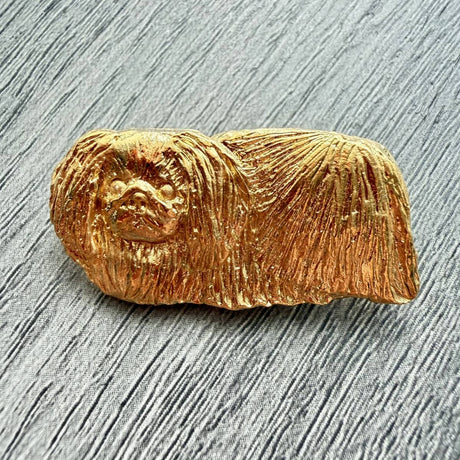 Pekingese Brooch - Gold Plate | Alden Arts