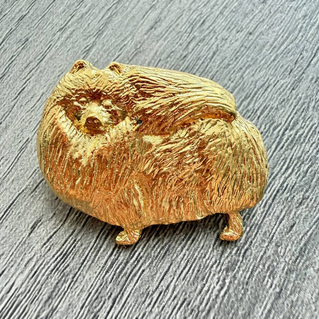 Pomeranian Brooch - Gold Plate | Alden Arts