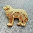 Pyrenean Mountain Dog Brooch - Gold Plate | Alden Arts