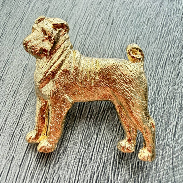 Shar Pei Brooch - Gold Plate | Alden Arts