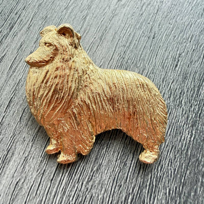 Shetland Sheepdog Brooch - Gold Plate | Alden Arts