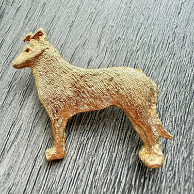 Smooth Collie Brooch - Gold Plate | Alden Arts