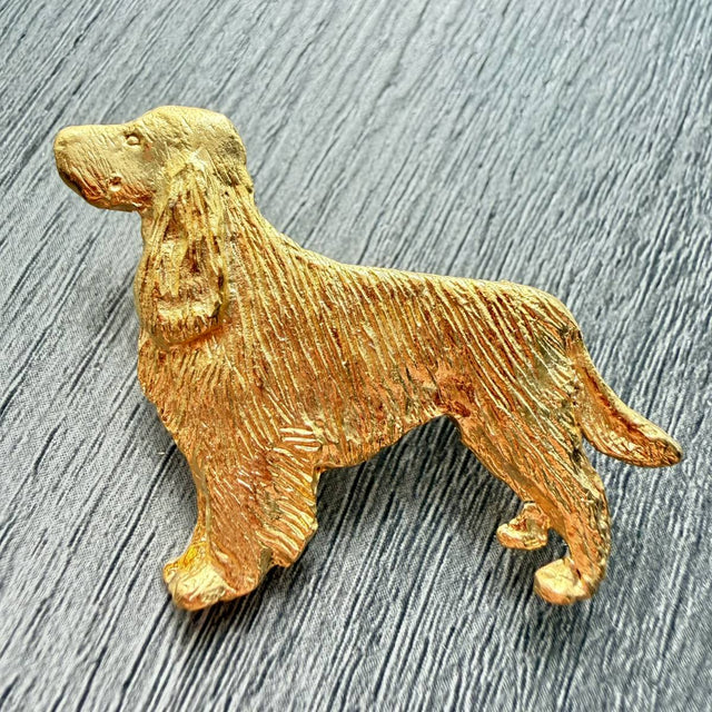Springer Spaniel Brooch - Gold Plate | Alden Arts