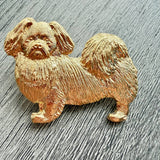 Tibetan Spaniel Brooch - Gold Plate | Alden Arts
