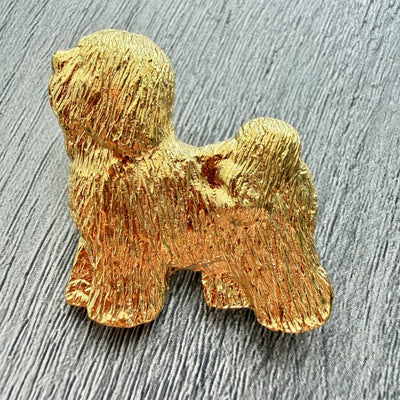 Tibetan Terrier Brooch - Gold Plate | Alden Arts