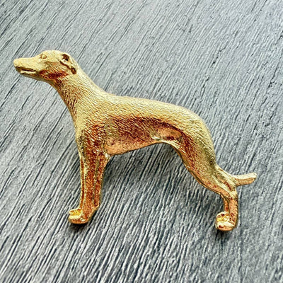 Whippet Brooch - Gold Plate | Alden Arts