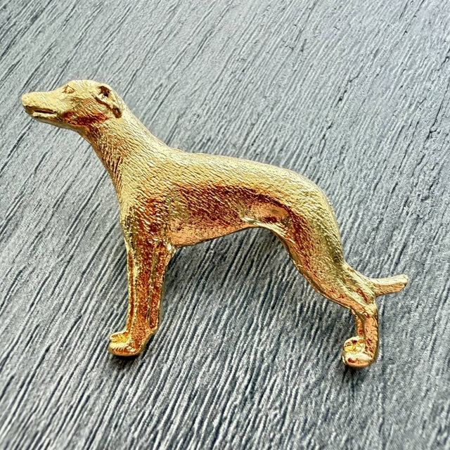 Whippet Brooch - Gold Plate | Alden Arts