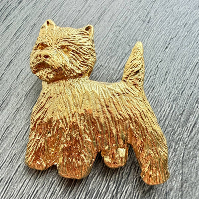 West Highland White Brooch - Gold Plate | Alden Arts