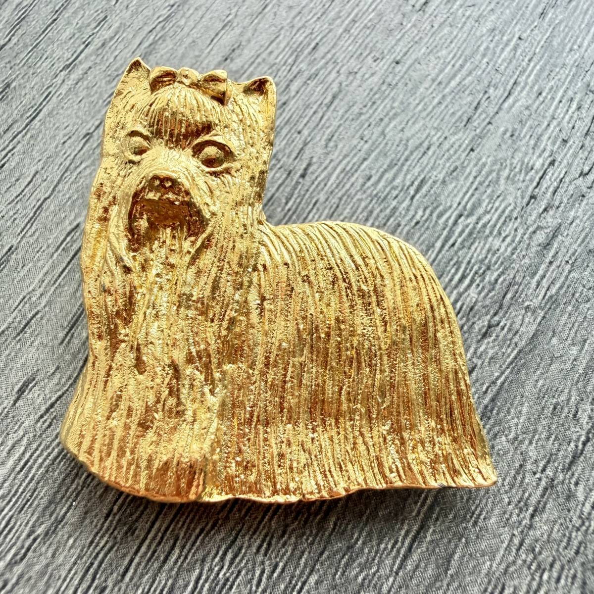 Yorkshire Terrier Brooch - Gold Plate | Alden Arts