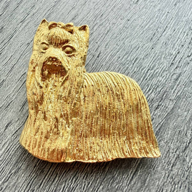 Yorkshire Terrier Brooch - Gold Plate | Alden Arts