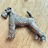 Airedale Brooch - Nickel Silver | Alden Arts