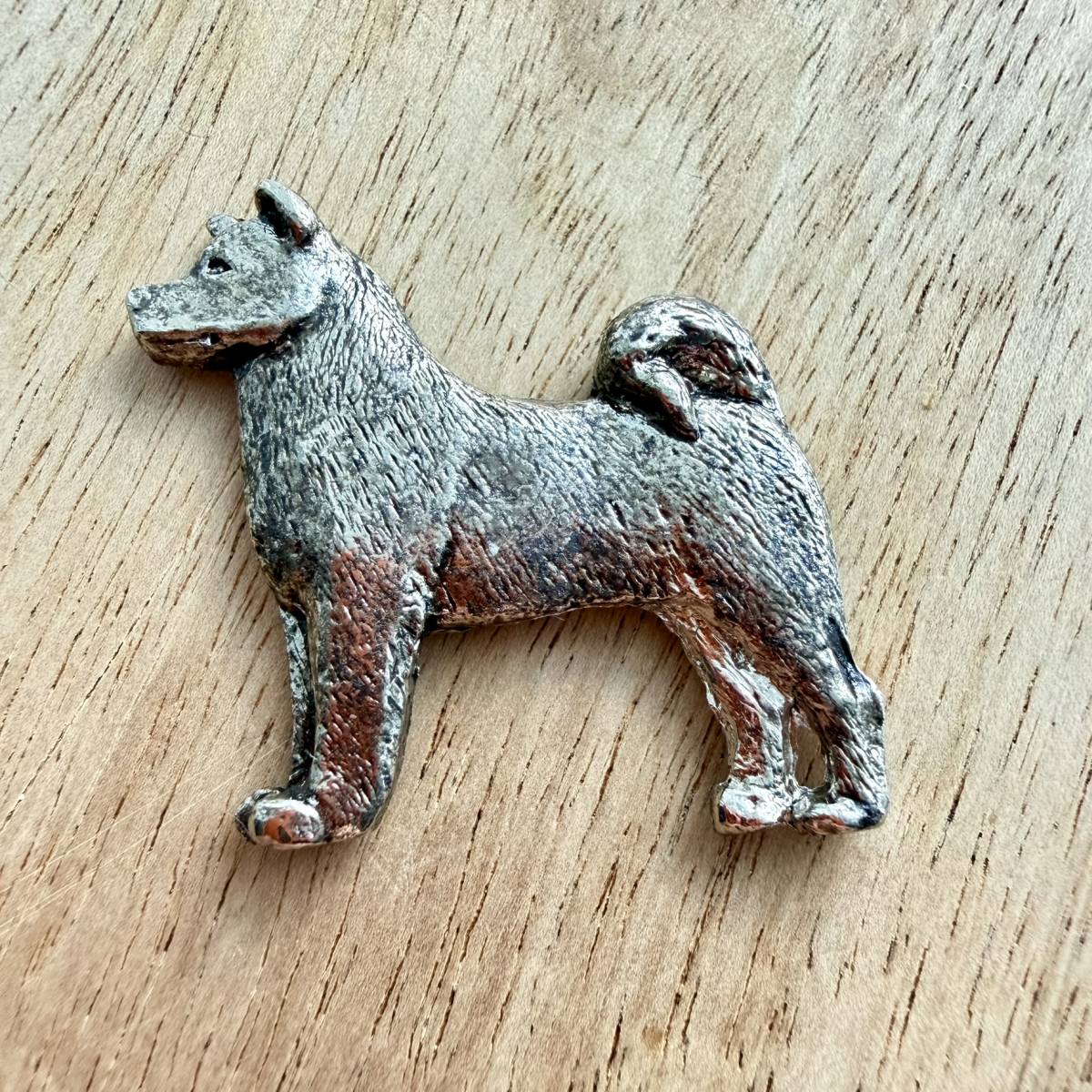 Akita Brooch - Nickel Silver | Alden Arts