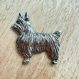 Australian Silky Terrier Brooch - Nickel Silver | Alden Arts