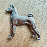 Basenji Brooch - Nickel Silver | Alden Arts