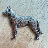 Beauceron Brooch - Nickel Silver | Alden Arts
