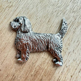 Basset G/V Brooch - Nickel Silver | Alden Arts