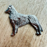 Border Collie Brooch - Nickel Silver | Alden Arts