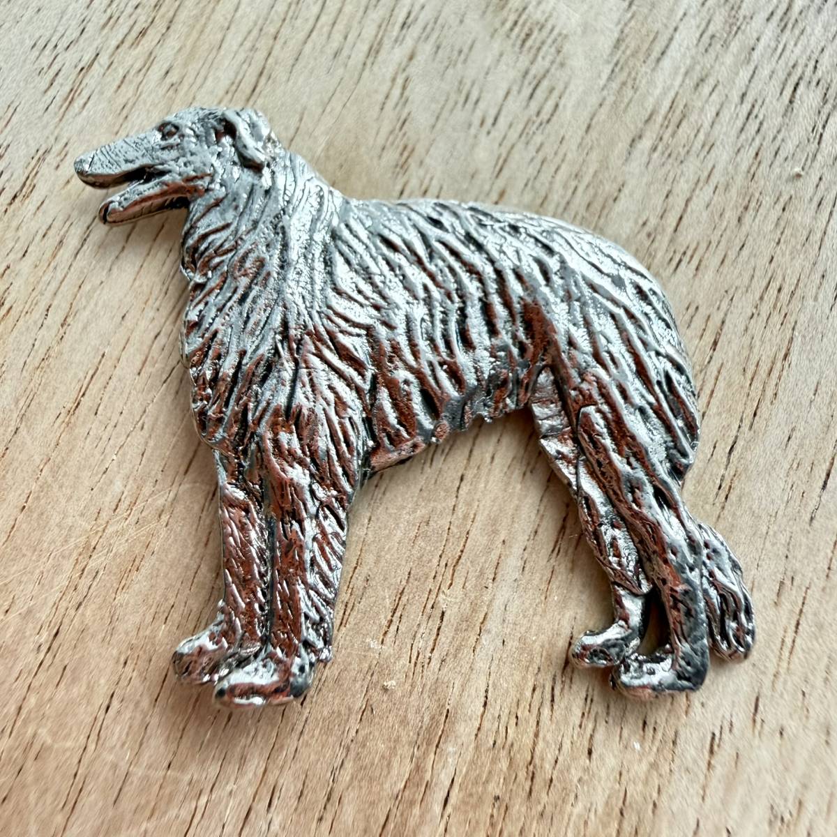 Borzoi Brooch - Nickel Silver | Alden Arts