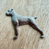 Boxer Brooch - Nickel Silver | Alden Arts