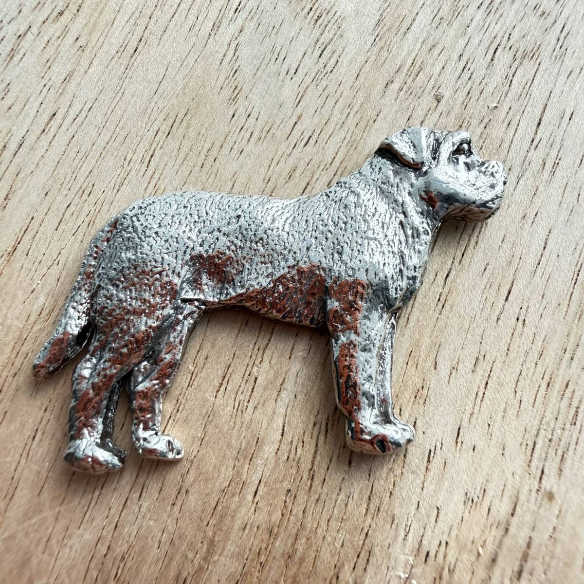 Bull Mastiff Brooch - Nickel Silver | Alden Arts