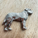 Bull Mastiff Brooch - Nickel Silver | Alden Arts