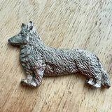 Corgi Cardigan Brooch - Nickel Silver | Alden Arts