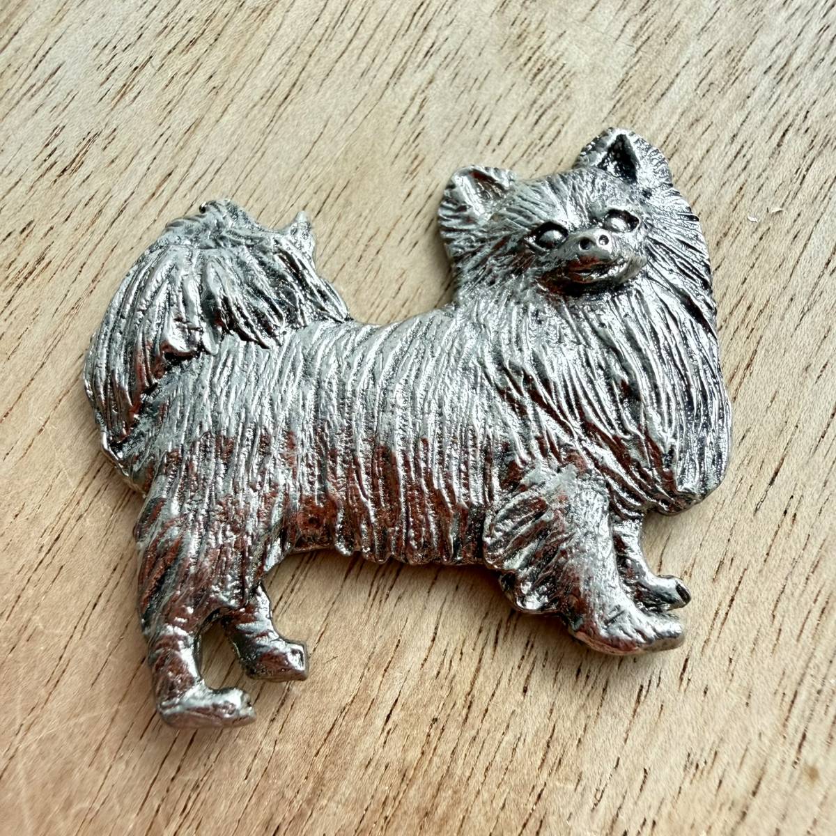 Chihuahua Long Hair Brooch - Nickel Silver | Alden Arts