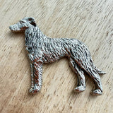 Deerhound Brooch - Nickel Silver | Alden Arts
