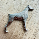 Dobermann Brooch - Nickel Silver | Alden Arts