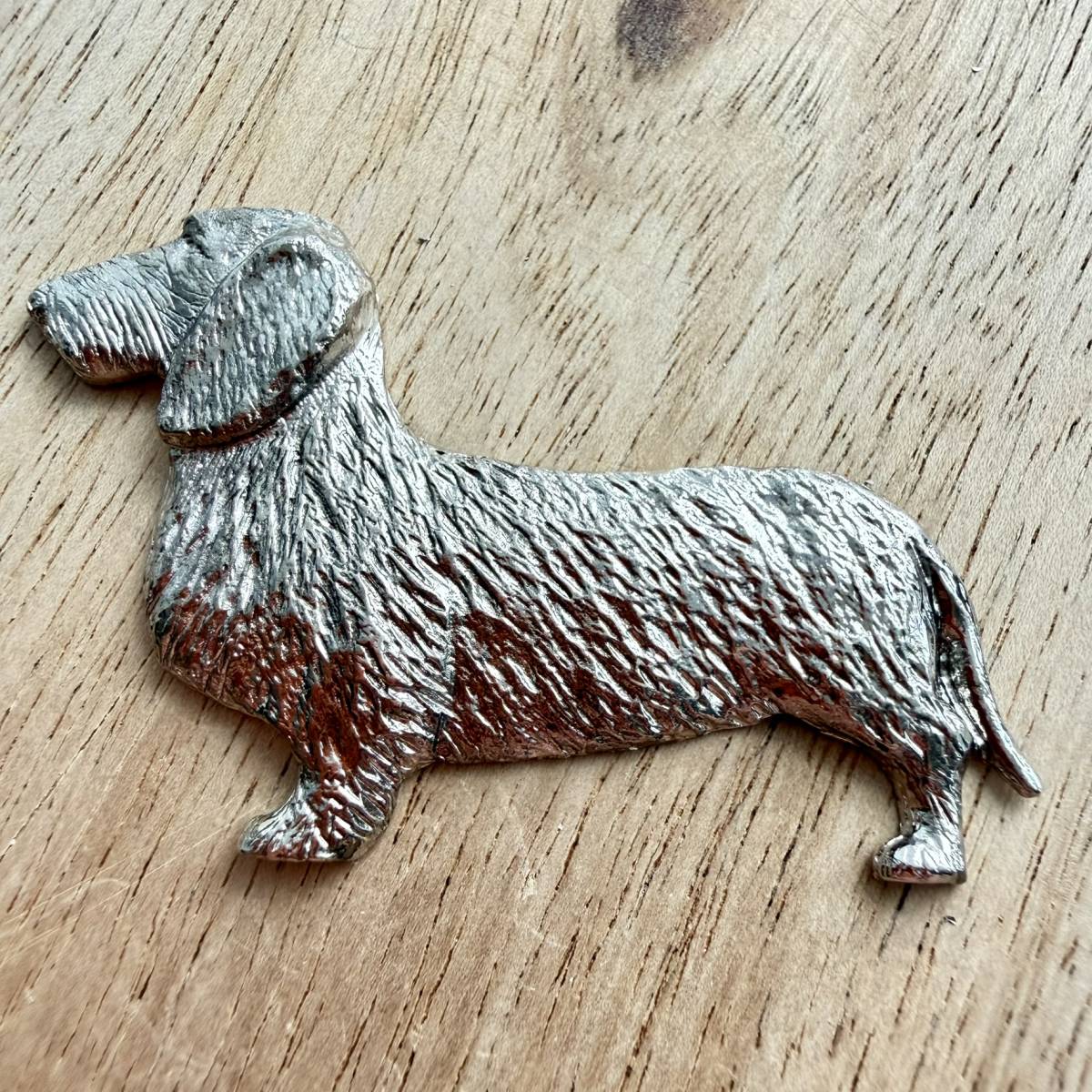 Dachshund Wire Hair Brooch - Nickel Silver | Alden Arts