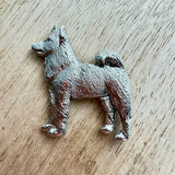 Elkhound Brooch - Nickel Silver | Alden Arts