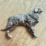 Estrela Mountain Dog Brooch - Nickel Silver | Alden Arts