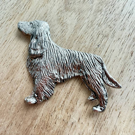 English Setter Brooch - Nickel Silver | Alden Arts