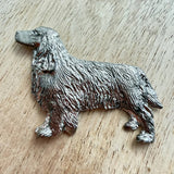 Field Spaniel Brooch - Nickel Silver | Alden Arts