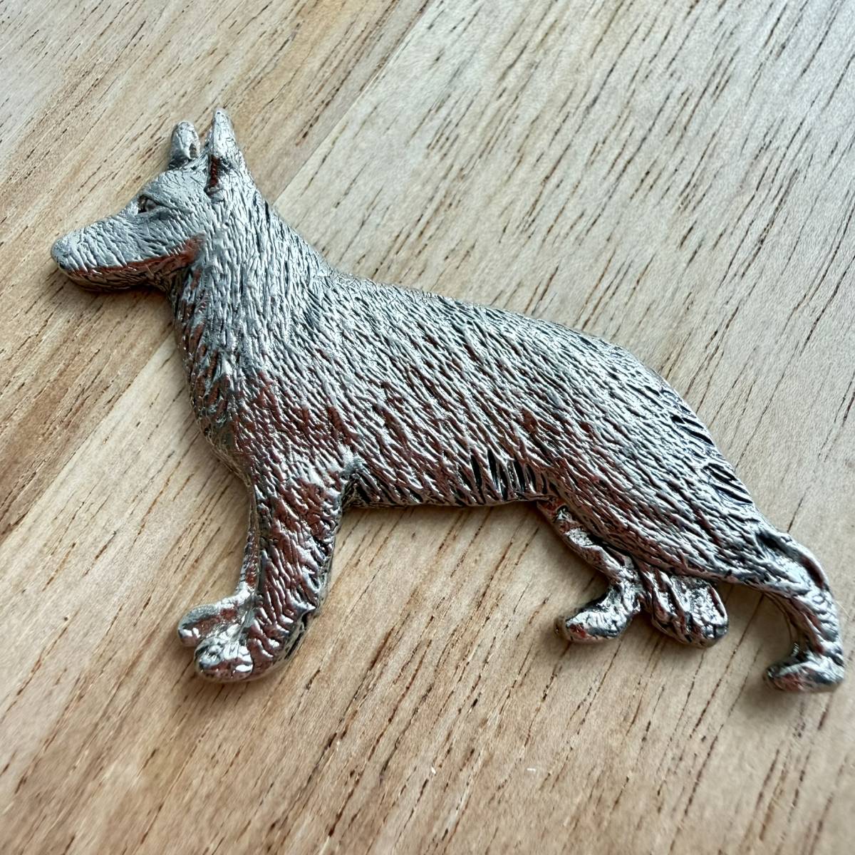 German Shepherd Brooch - Nickel Silver | Alden Arts