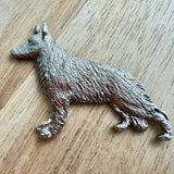 German Shepherd Brooch - Nickel Silver | Alden Arts