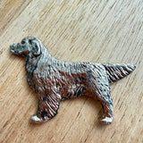 Golden Retriever Brooch - Nickel Silver | Alden Arts