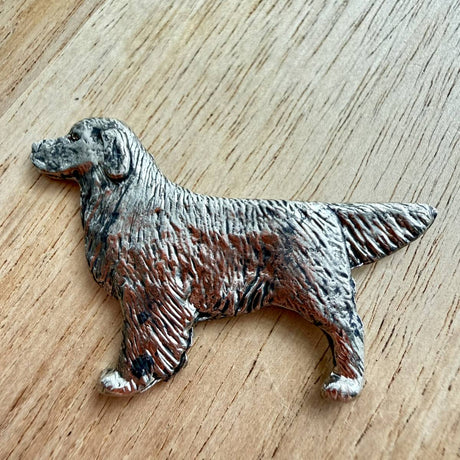 Golden Retriever Brooch - Nickel Silver | Alden Arts