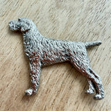 German Wire Hair Pointer Brooch - Nickel Silver | Alden Arts