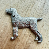 Italian Spinone Brooch - Nickel Silver | Alden Arts