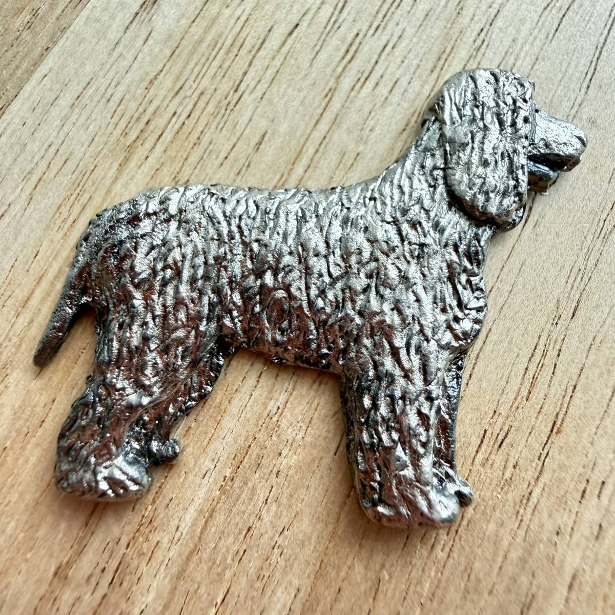 Irish Water Spaniel Brooch - Nickel Silver | Alden Arts