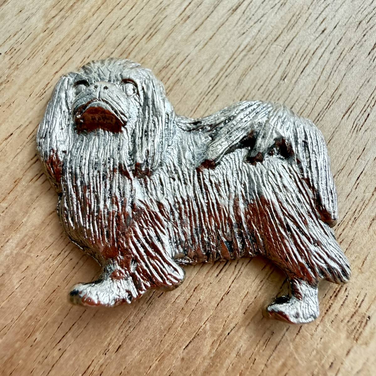 Japanese Chin Brooch - Nickel Silver | Alden Arts