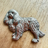 King Charles Spaniel Brooch - Nickel Silver | Alden Arts