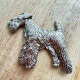 Lakeland Terrier Brooch - Nickel Silver | Alden Arts