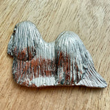 Lhasa Apso Brooch - Nickel Silver | Alden Arts