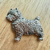 Norwich Terrier Brooch - Nickel Silver | Alden Arts